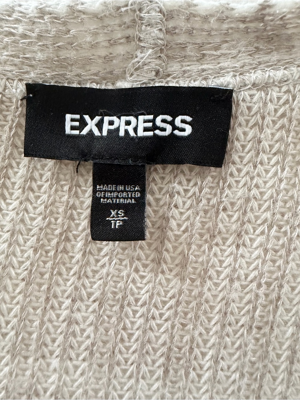 Express Cream Scoop Neck Knit Sweater